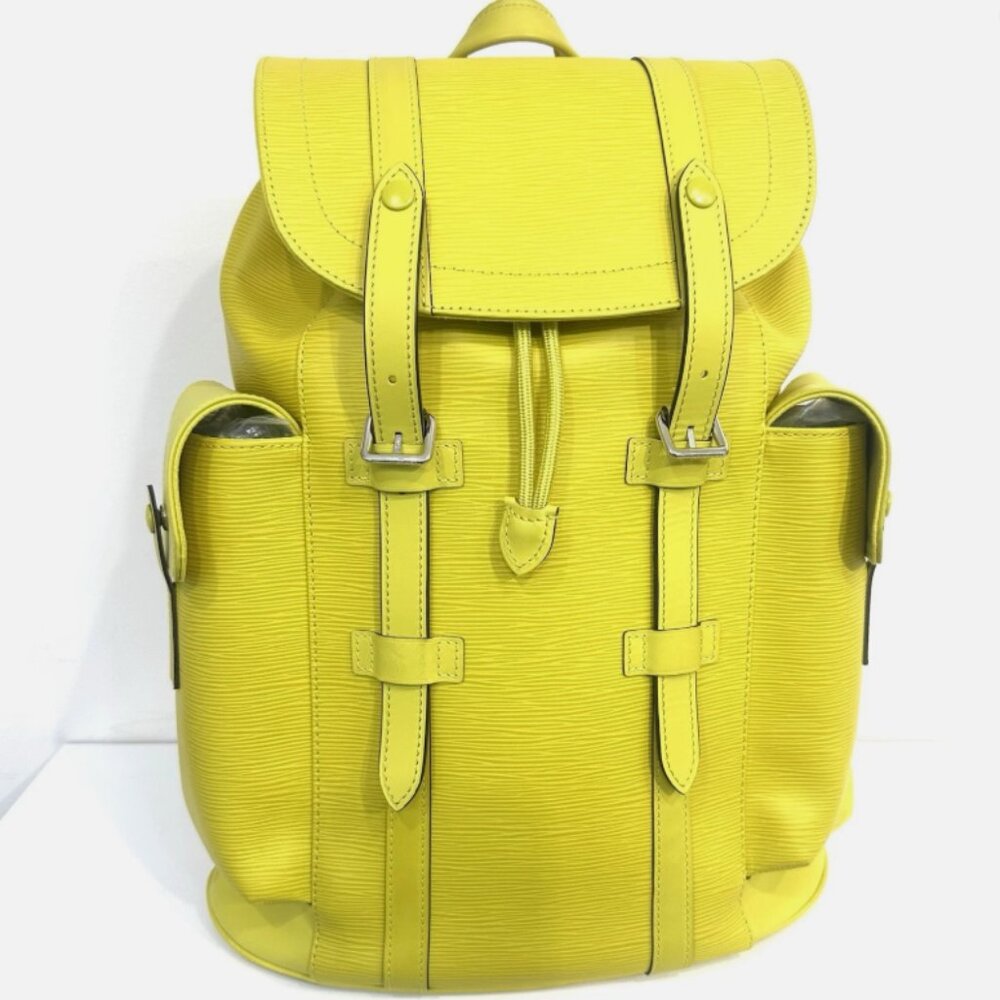 NEW! LOUIS VUITTON LV Christopher Backpack Epi Yellow with Box